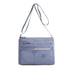 Lightweight Nylon Crossbody Shoulder Bag with Multi Pockets and Adjustable Strap, Light Blue