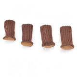 24 Pack Knitted Chair Leg Socks, Floor Protector Covers for Table and Furniture Feet, Brown
