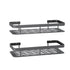 2 Pack Bathroom Wall Shelf Storage Racks, 30 x 13 x 5 cm, Black