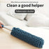 Telescopic Microfibre Cleaning Duster, Washable Static Dust Sweeper for High-Reach Cleaning, Navy Blue