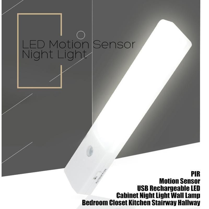 EL608 Rechargeable LED Night Light, Infrared Motion Sensor Wall Lamp, Cool White