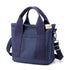 Small Canvas Tote Crossbody Bag with Adjustable Strap, Fits 9.7 Inch Tablet, Navy Blue