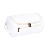 Large PU Leather Travel Toiletry Bag, Waterproof Portable Makeup Organizer, White