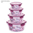 Round Plastic Food Storage Container Set, Microwave-Safe Bento Boxes with Airtight Lids, Purple