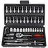 46-Piece 1/4 Inch Drive Socket Wrench Set, Chrome Vanadium Ratchet and Bit Kit, Black Case