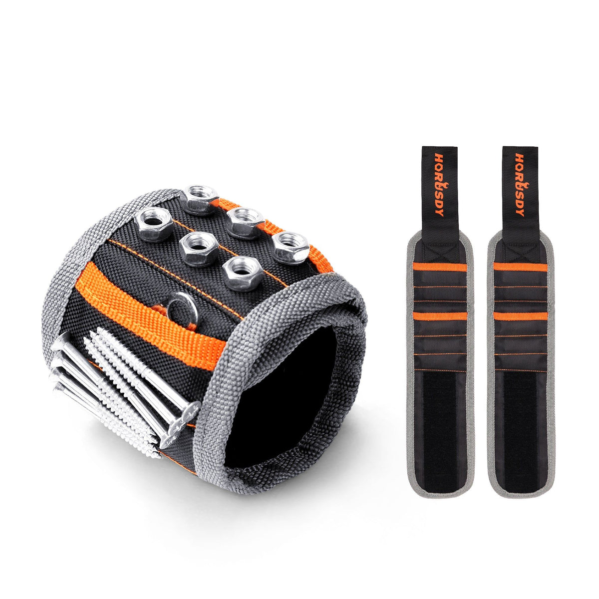 2 Pack Magnetic Wristbands, Tool Holder Strap for Screws, Bolts and Nails