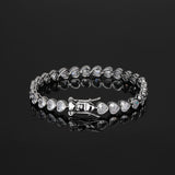 Heart Tennis Bracelet for Women with Micro-Paved Zirconia, 7 Inch Silver Bracelet