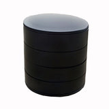 2 Pack Rotating Jewellery Storage Boxes, 4-Layer Dustproof Organizer Cases, Black Nordic Style