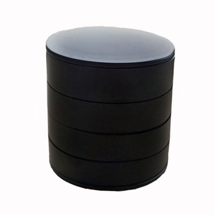 2 Pack Rotating Jewellery Storage Boxes, 4-Layer Dustproof Organizer Cases, Black Nordic Style