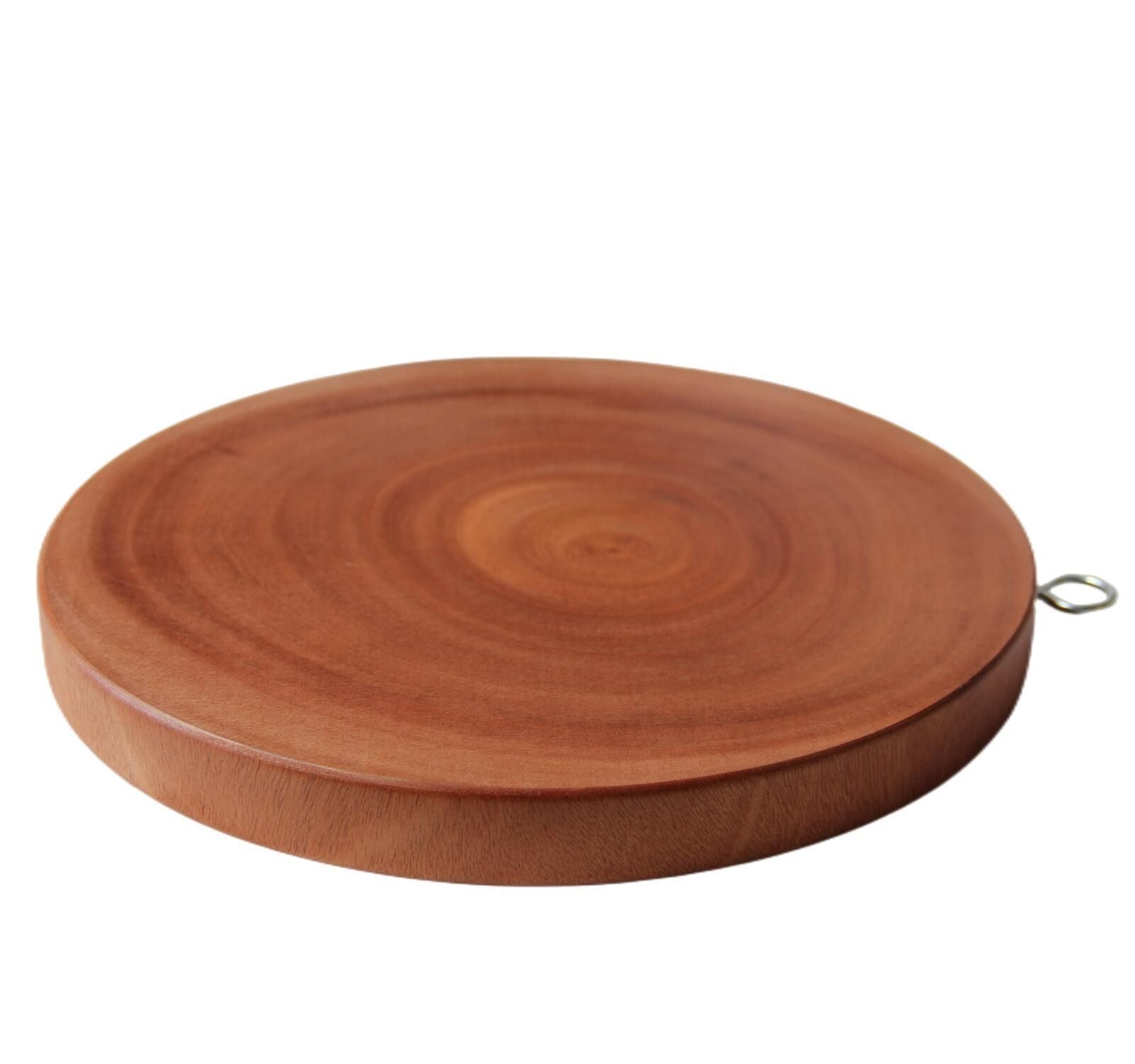 Round Wooden Chopping Board, 30 cm Natural Hardwood Kitchen Cutting Board