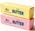 2-Pack Butter Stick Squishy Set, Soft Slow-Rise Squeeze Items, Yellow and Pink