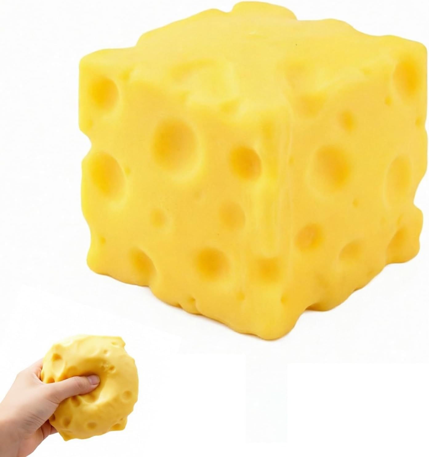Yellow Cheese Squishy, 5 cm Slow-Rise Squeeze Item