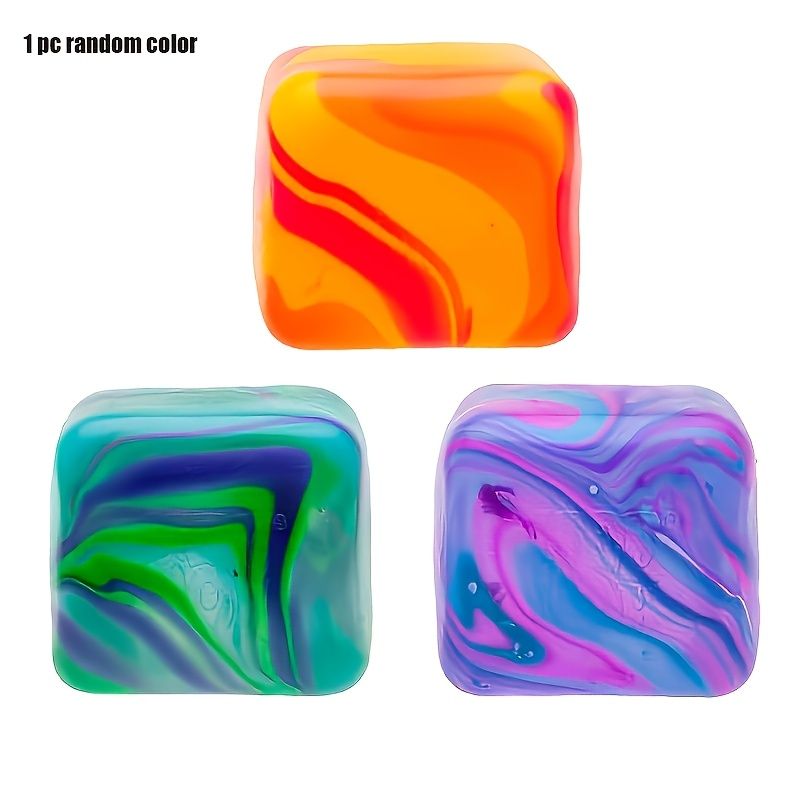 Swirl Squishy Cube Fidget Item, Purple