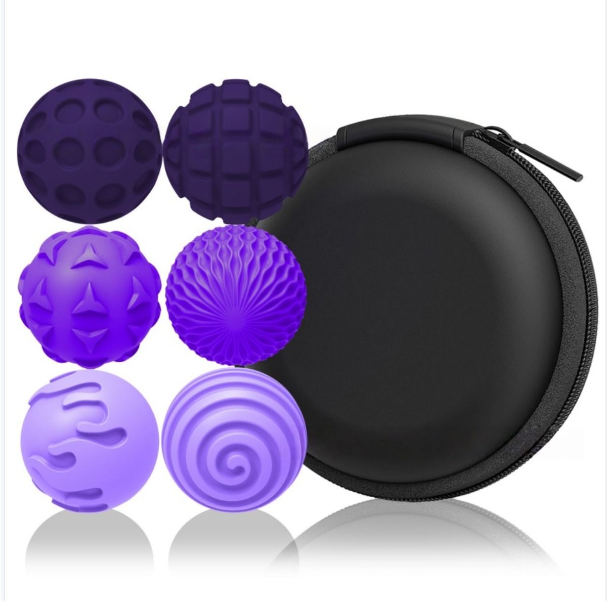 6-Pack Silicone Magnetic Balls with Storage Bag, Purple