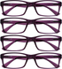 Purple Reading Glasses 4-pack Value Designer Style Men Women(+3.00)