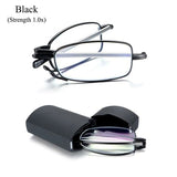 Foldable reading glasses,  compact  for men and women（Black 150）