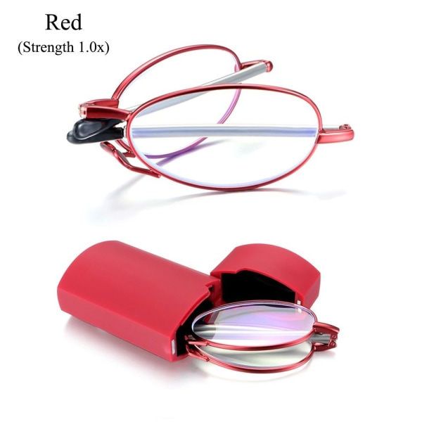 Foldable reading glasses,  compact  for men and women（Red 250）