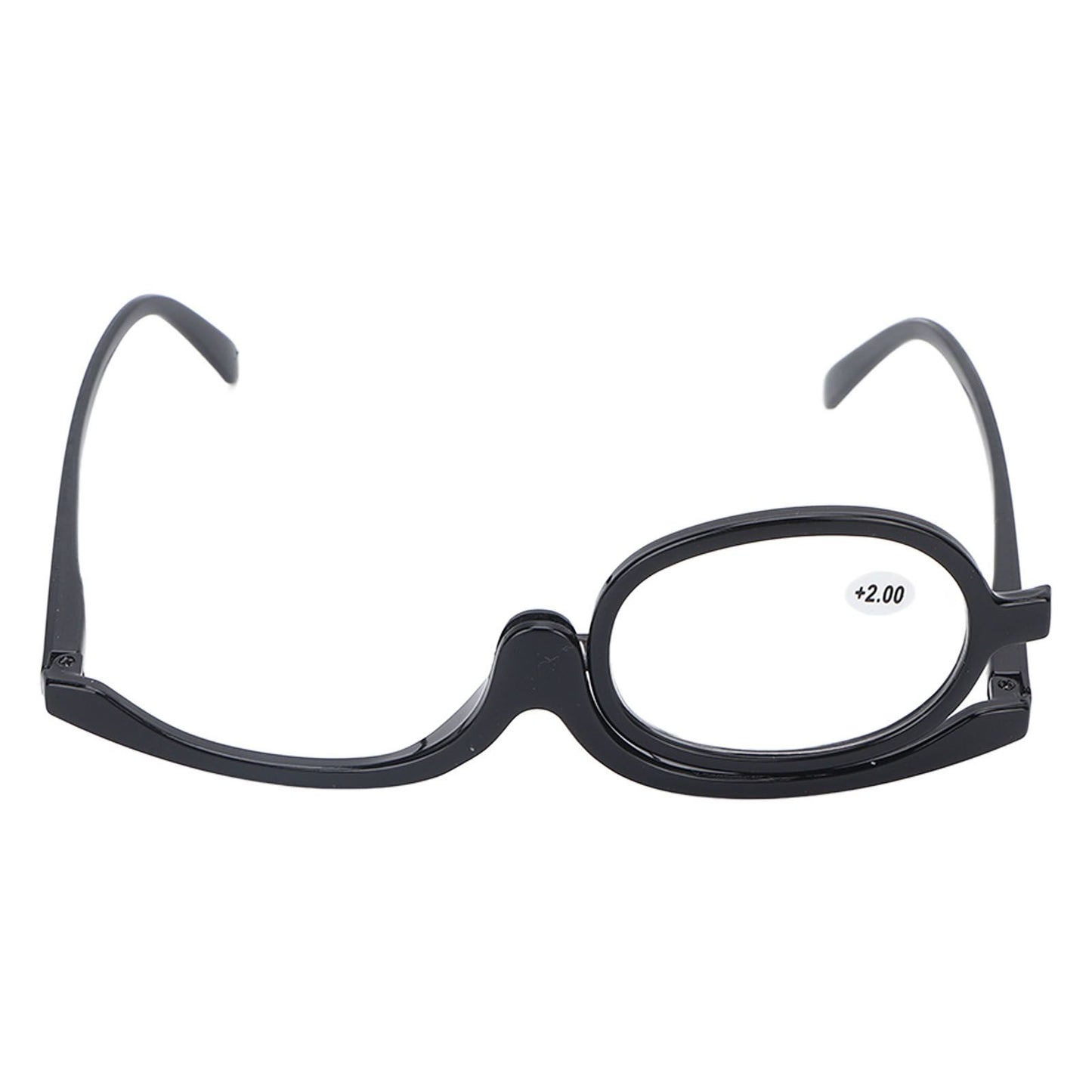 Magnifying Makeup Glasses with Folding Eye, Solid Color Makeup Glasses, black (+2.50)