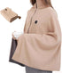 USB Heated Hooded Scarf with Zipper 3 Temperature Settings Apricot, 150 x 80 cm