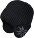Winter Earmuff Hat Plush Knitted Fleece Lined Black