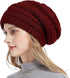 Womens Slouchy Ski Hat Warm Windproof with Satin Lining Bordeaux, 52-60 cm