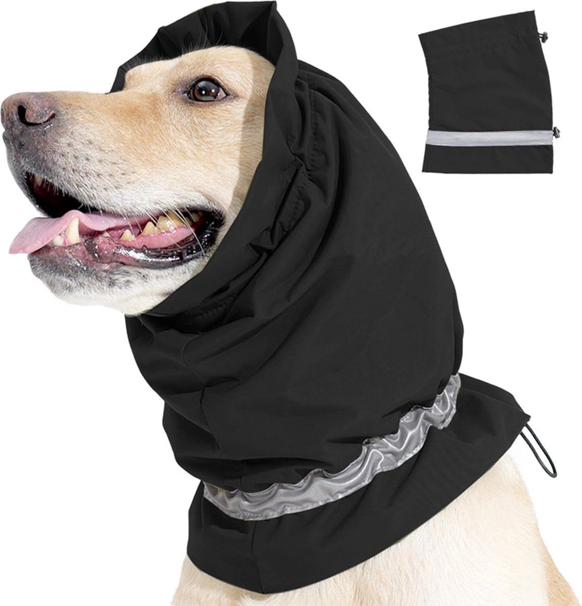 Dog Winter Earmuffs Calming Waterproof Snowproof Black, Size S, 30-44 cm