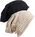 2 Piece Knitted Beanie Hat Set Ultra Warm Unisex Black White