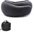 Travel Neck Pillow U-Shaped Memory Cotton for Airplane Sleep and Neck Support Pale Gray and Dark Gray