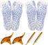 2-Pack Reflexology Massage Socks with Cotton Pressure Point Design and Massage Stick