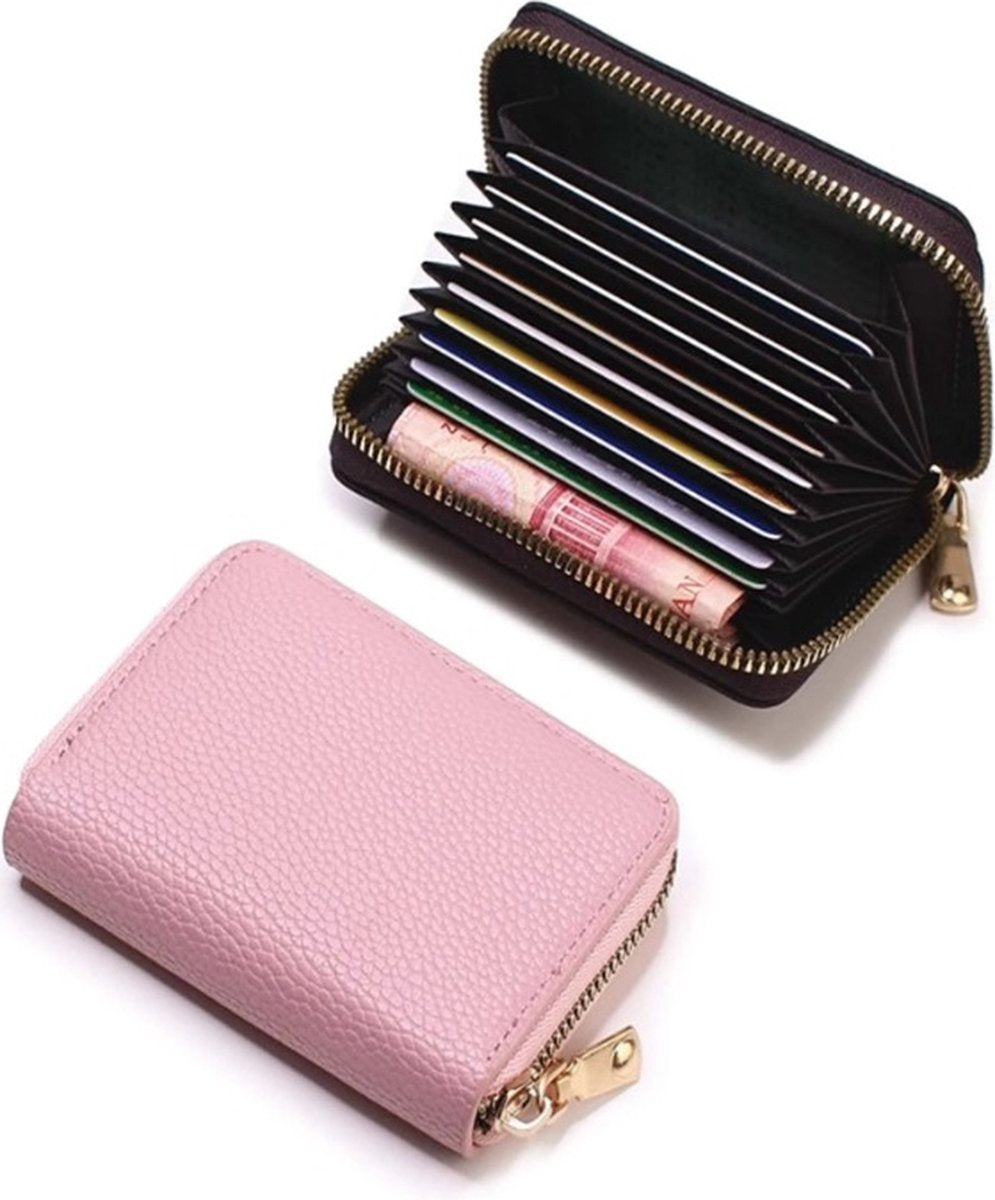 Card Holder with Anti-RFID | Credit Card Holder | With Cash Compartment | Card Holder - Wallet | PU Leather | Wallet | Nude