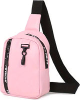 Women's Crossbody Bag | Shoulder Bag | Waist Bag | Sling Bag | PU Leather | With Adjustable Shoulder Strap & Zipper | With Extra Clip Carrier | Water-Repellent | Light Pink