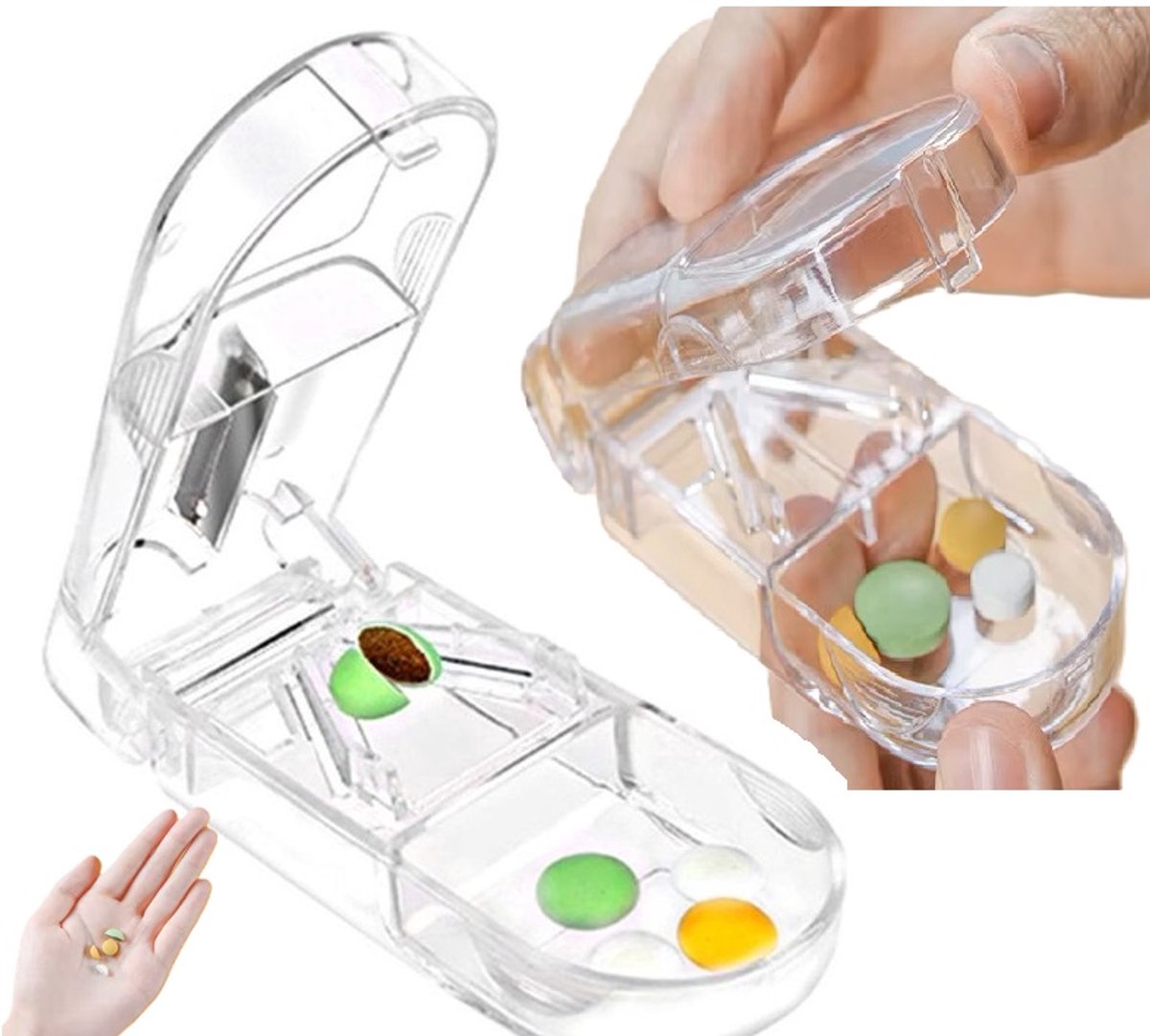 Pill Cutter | Pill Cutter | Pill Box | Pill Storage Box | Medicine Box | Transparent