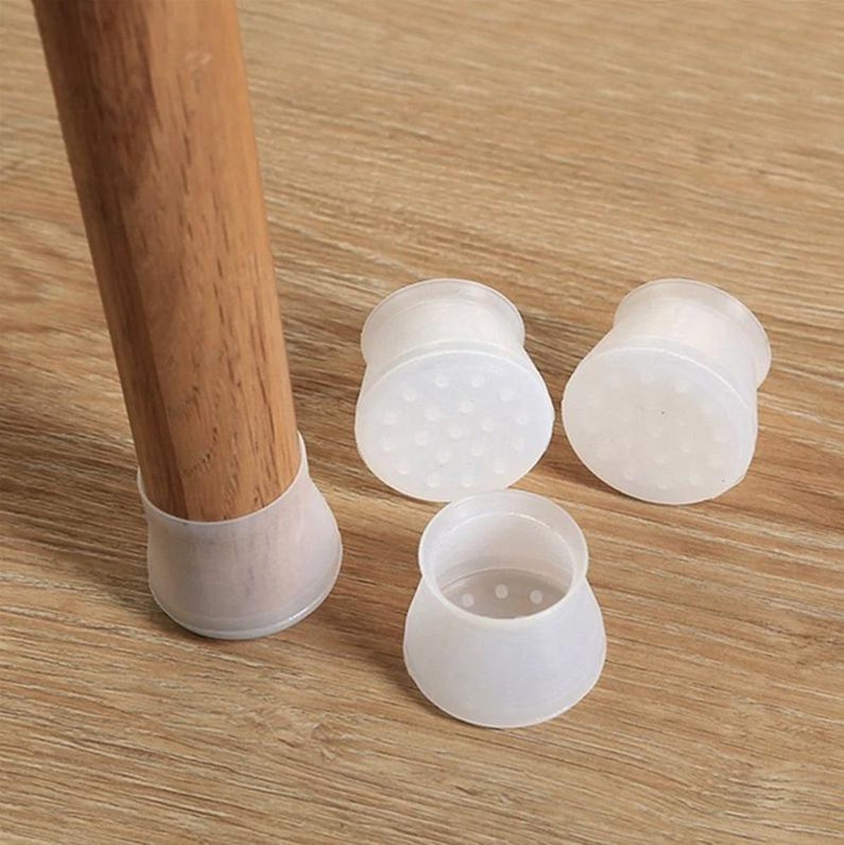 Anti-Slip – Floor Protection – 4 Pieces – Furniture Protection – Sound Insulation – Chairs – Table – Anti-Scratch – White