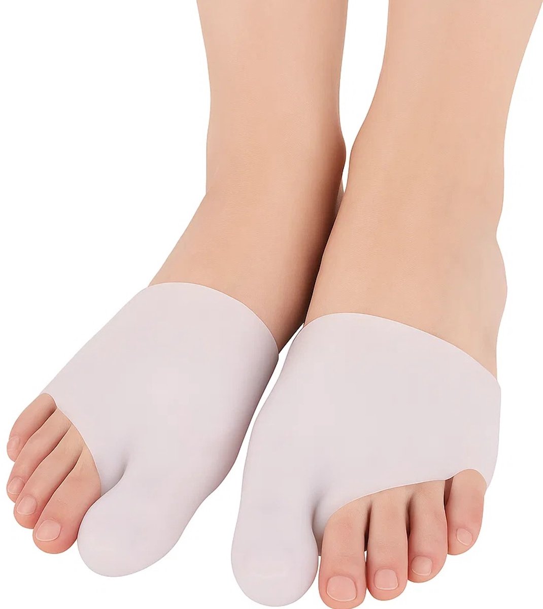 Silicone Gel Sock Toe Corrector | Toe Separator | Hallux Valgus | Straighten Big Toe | Shock Absorbing | Gel Sock | White | 1 Pair