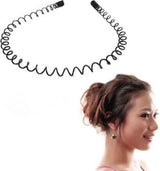 2x Wave Tiara Sport II Headband I Hairband I Unisex I Metal I Black