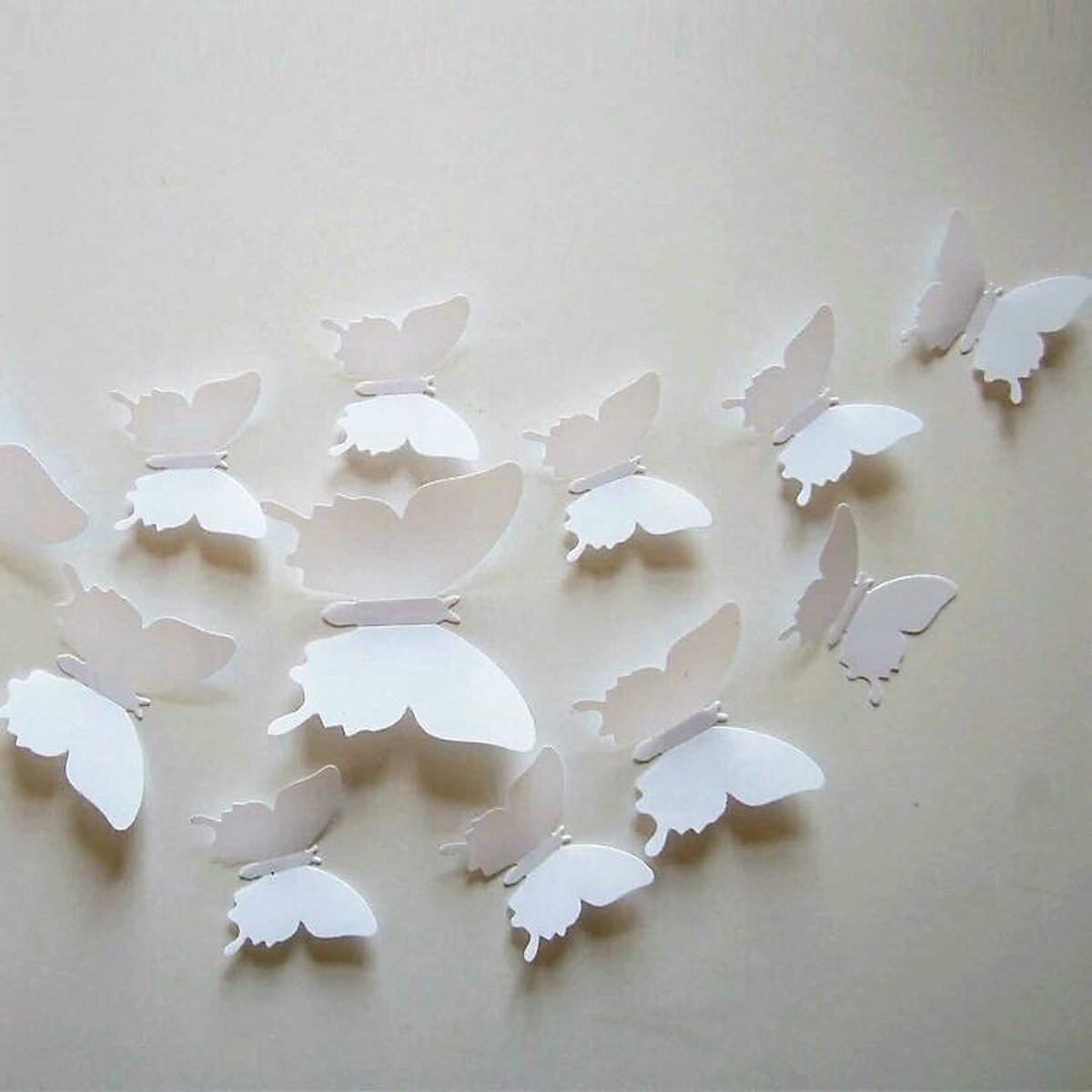 3D White Butterflies (12 pieces) - Wall Sticker / Wall Decoration for Children's Room / Nursery / Living Room
