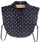Detachable Collar with Round Collar | Blouse Collar | Faux Collar | Blue with Patterns