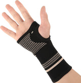 Wrist Brace | Wrist Support | Wrist Protector | Sports Brace Wrist | Copper Infused | Black | 1 Set | One Size