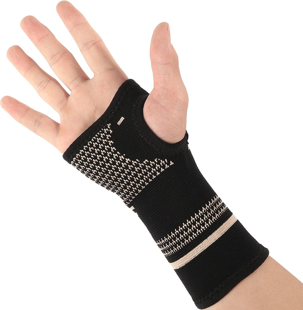 Wrist Brace | Wrist Support | Wrist Protector | Sports Brace Wrist | Copper Infused | Black | 1 Set | One Size