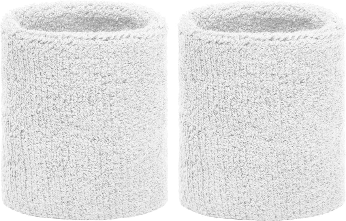 Set of 2 white sports/fitness wristbands
