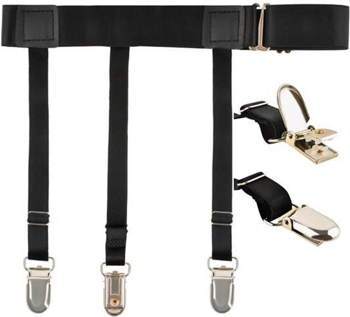 Shirt Suspenders | Men's Suspenders | Men's Garters | Garter | Men's Leg Suspenders | 2 Pieces | Black
