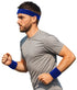 Set of Headband and 2x Wristbands | Sweatband | Sweatbands 6x8 CM | Head and Wrist | Sports Bands | Dark Blue
