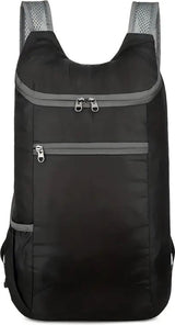 Foldable Lightweight Backpack | Backpack | Splashproof | 2 Compartments with Water Bottle Holder | Incl. Storage Pouch | 20 Liters | Black