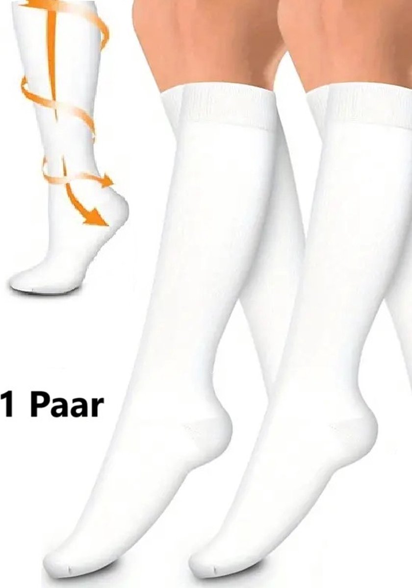 Sports Socks | Jogging | Walking | Compression Socks | Compression Socks | Support Socks | Airplane Socks | White IL/XL | Size 41-47