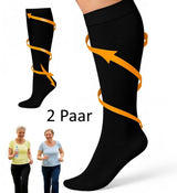 Duo Pack Compression Socks | Compression Stockings | Support Socks | Airplane Socks | Anti-Fatigue | Size L/XL (41-47) | Black