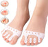 Silicone Toe Corrector 5-Hole | Toe Spreader | Hallux Valgus | Straighten Toes | Shock Absorbing | With Holes | White | 1 Pair