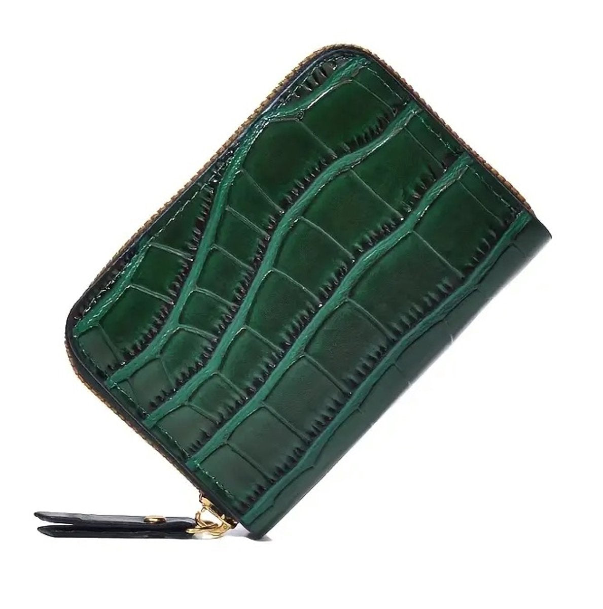 Luxury Card Holder with Crocodile Leather Pattern | Credit Card Holder | With Cash Compartment | Card Holder | Wallet | PU Leather | Purse | Green