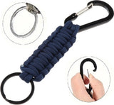 Paracord Survival Keychain with Carabiner | Emergency Kit | Extra Strong | Blue