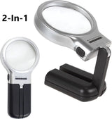 Foldable Magnifying Glass With 2x LED Lighting | Handheld Magnifying Glass | Magnifying Glass | Reading Magnifying Glass | Insect Magnifying Glass | Hobby Magnifying Glass
