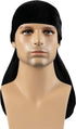 Durag Bandana | Silky Soft | Headscarf | Headband | Hairnet | Moisture Absorbing | Unisex | Black